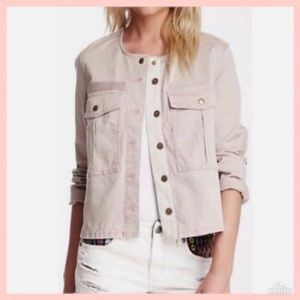 Free People Cropped Military/Utility Style Jacket
